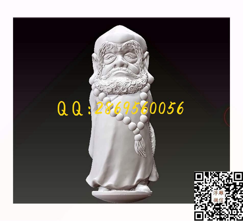 达摩高瞻远瞩_STL立体模型圆雕图立体浮雕3d电脑雕刻打印四轴多轴雕刻精雕图浮雕图