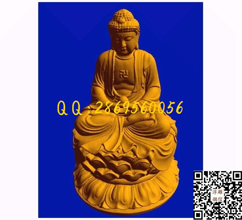 释迦摩尼_STL立体模型圆雕图立体浮雕3d电脑雕刻打印四轴多轴雕刻精雕图浮雕图