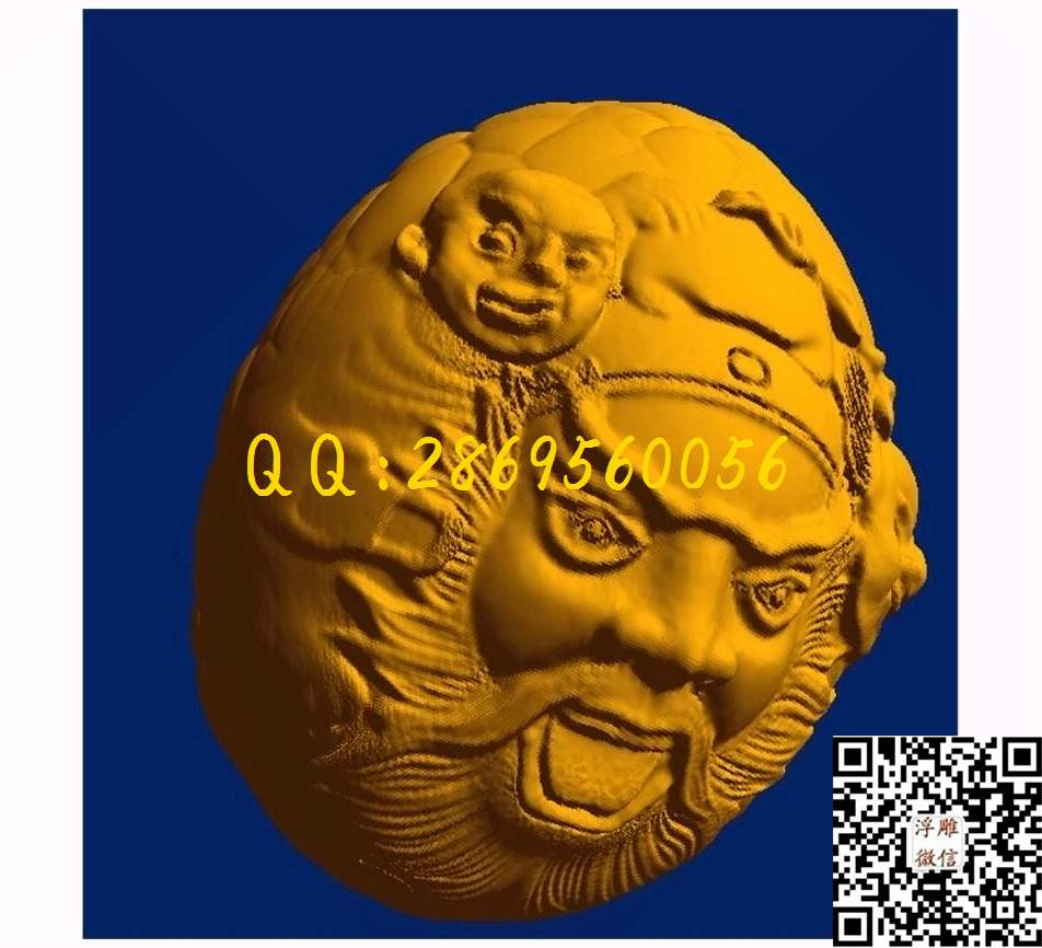 钟馗珠子_STL立体模型圆雕图立体浮雕3d电脑雕刻打印四轴多轴雕刻精雕图浮雕图