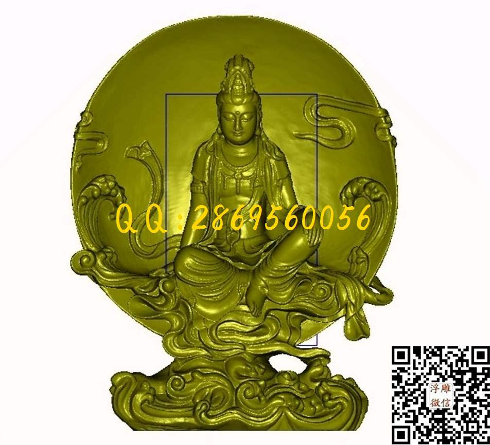 锦梅观音_STL立体模型圆雕图立体浮雕3d电脑雕刻打印四轴多轴雕刻精雕图浮雕图