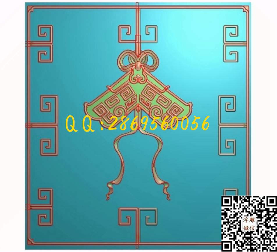 中国结497-543_玉雕花件牌子图木雕牙雕挂件46牌精雕图浮雕图
