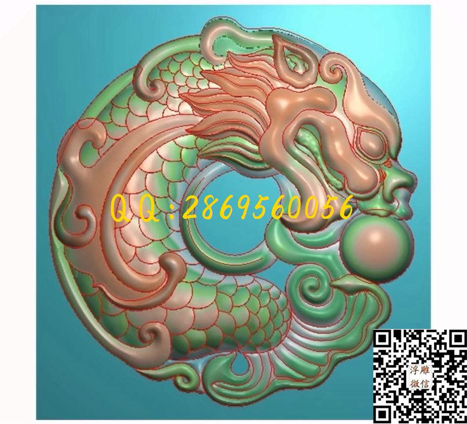 玉雕挂件鱼龙图66-70-6_玉雕花件牌子图木雕牙雕挂件46牌精雕图浮雕图