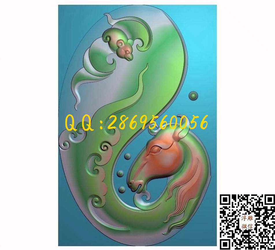 玉雕马上有福53-81-2_玉雕花件牌子图木雕牙雕挂件46牌精雕图浮雕图