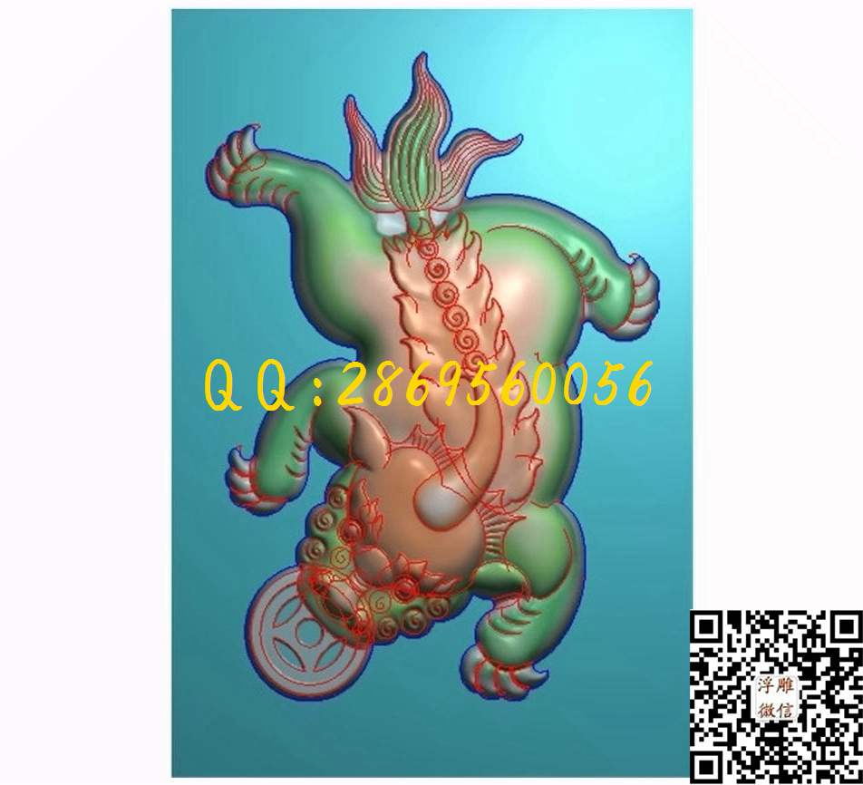 貔貅34-50-5_玉雕花件牌子图木雕牙雕挂件46牌精雕图浮雕图