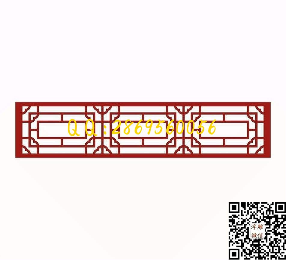 B-035_镂空花格窗花通花条子线条单线雕刻矢量图精雕图浮雕图