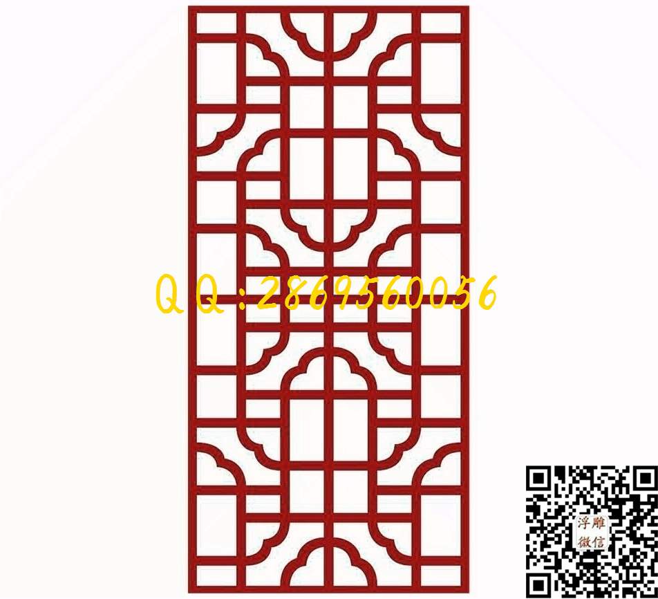 B-042_镂空花格窗花通花条子线条单线雕刻矢量图精雕图浮雕图