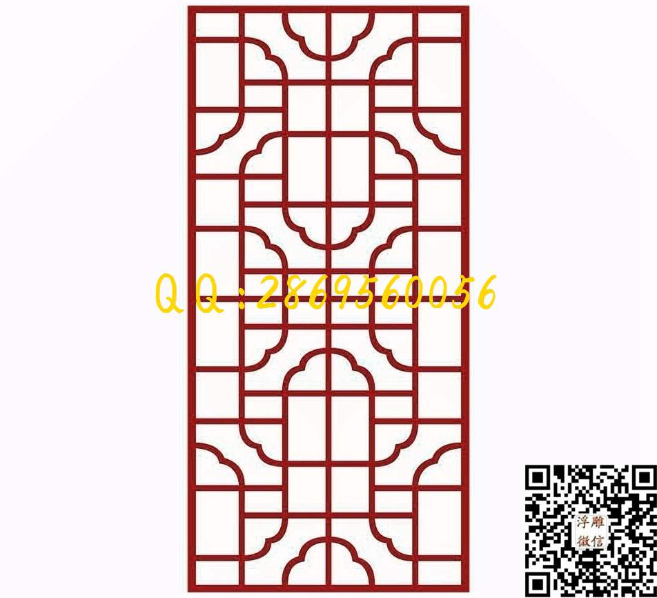 B-044_镂空花格窗花通花条子线条单线雕刻矢量图精雕图浮雕图