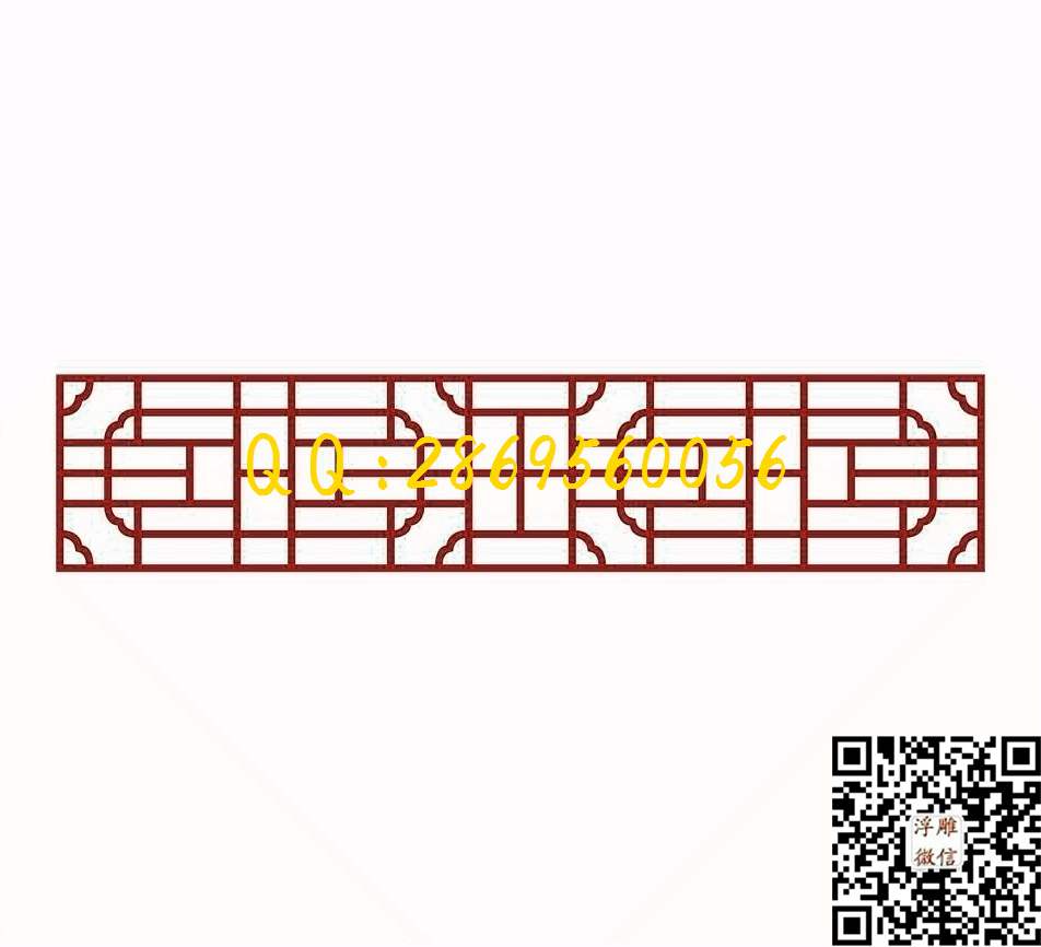 B-048_镂空花格窗花通花条子线条单线雕刻矢量图精雕图浮雕图