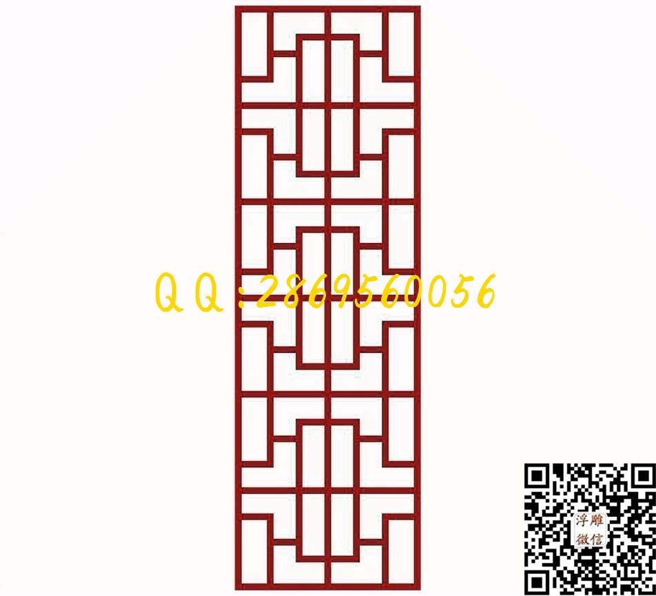 B-053_镂空花格窗花通花条子线条单线雕刻矢量图精雕图浮雕图