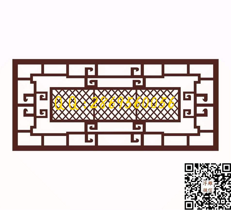 中式1_镂空花格窗花通花条子线条单线雕刻矢量图精雕图浮雕图