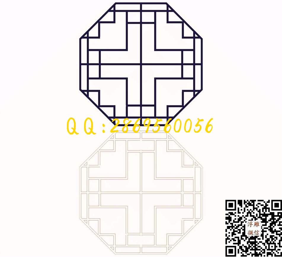 中式133_镂空花格窗花通花条子线条单线雕刻矢量图精雕图浮雕图