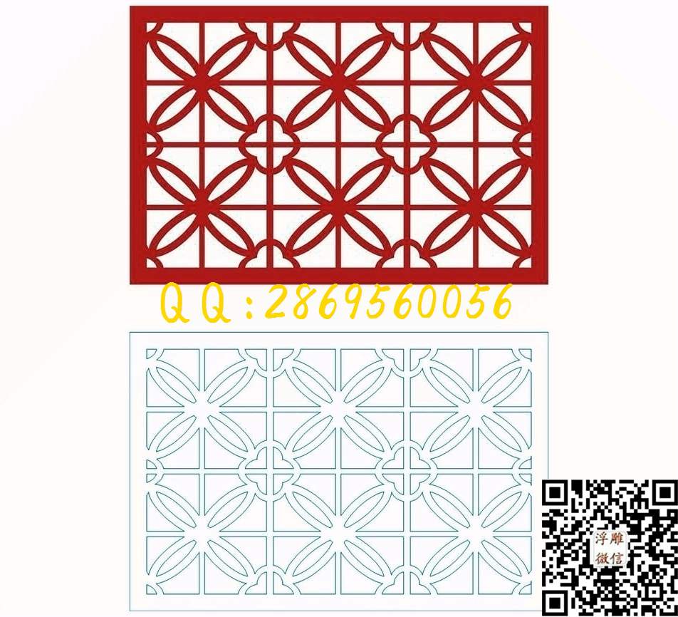 中式144_镂空花格窗花通花条子线条单线雕刻矢量图精雕图浮雕图