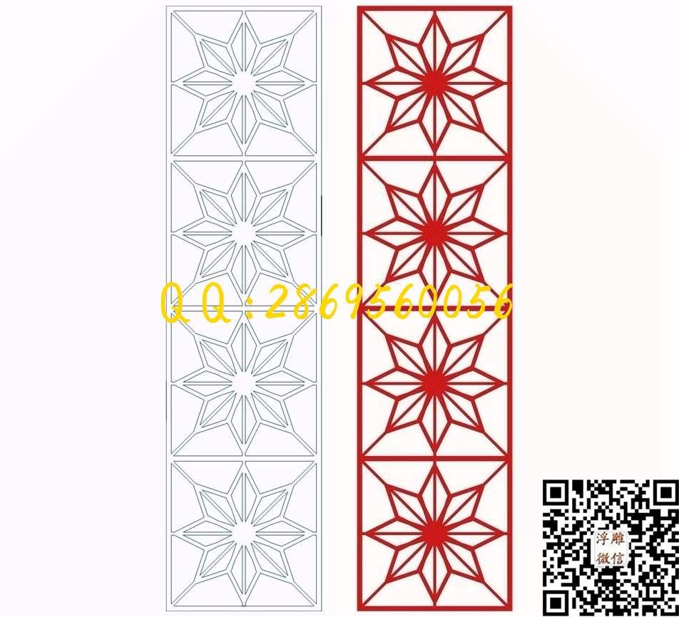 中式95_镂空花格窗花通花条子线条单线雕刻矢量图精雕图浮雕图