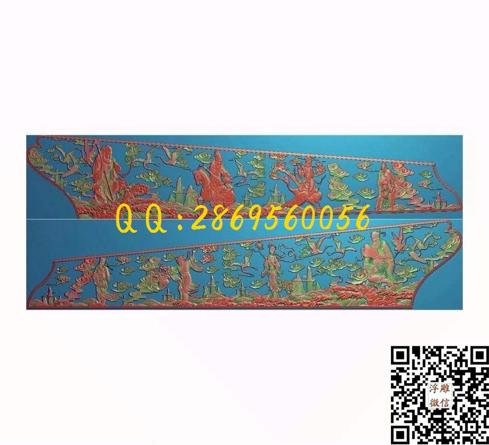 八仙棺木1993-414-5_棺材牌位灵位棺木精雕图浮雕图