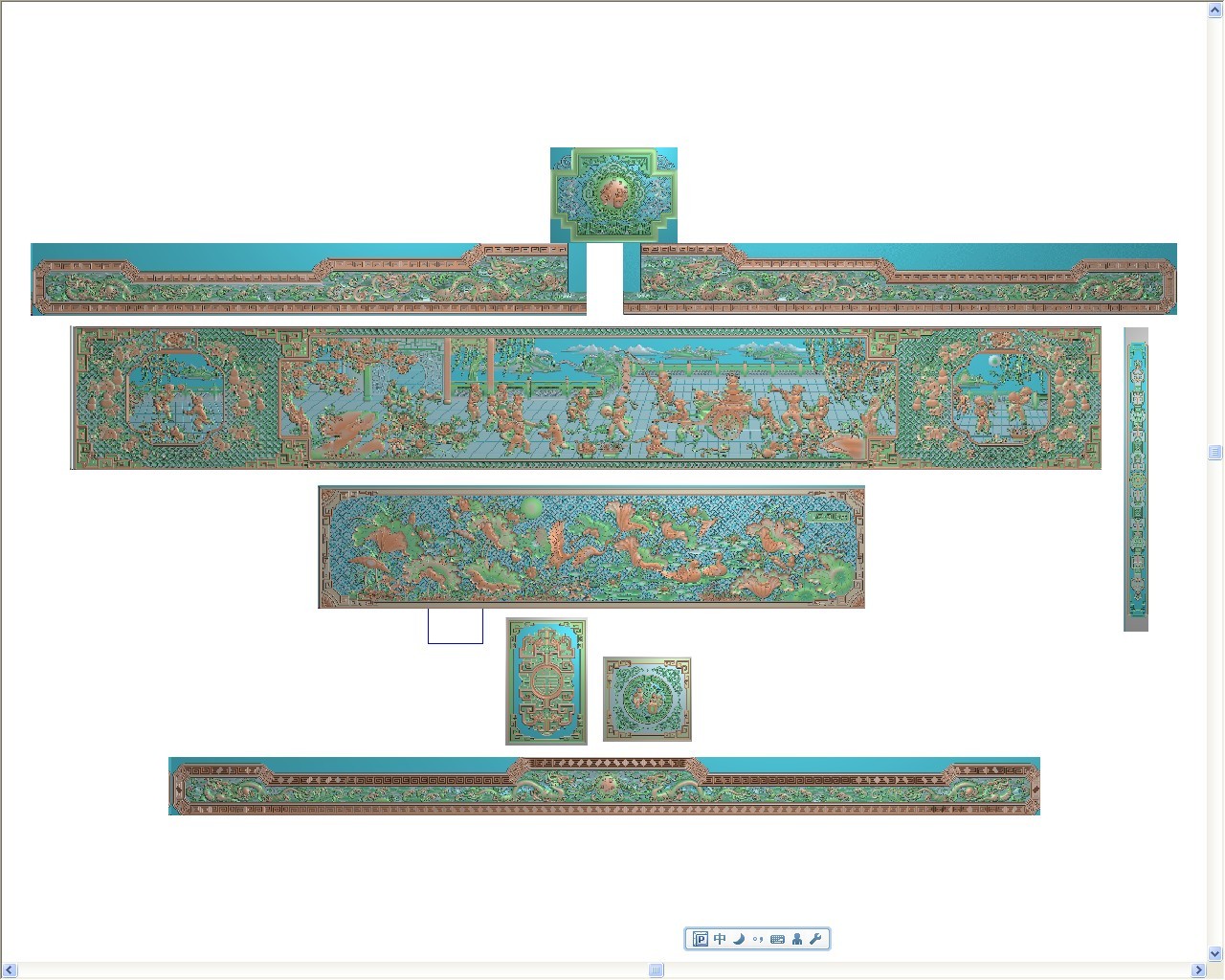 吉祥大床图片_仿古沙发罗汉床大床精雕图浮雕图