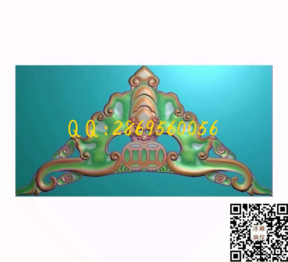 蝙蝠角花362-186_镂空蝙蝠洋花窗花精雕图精雕图浮雕图