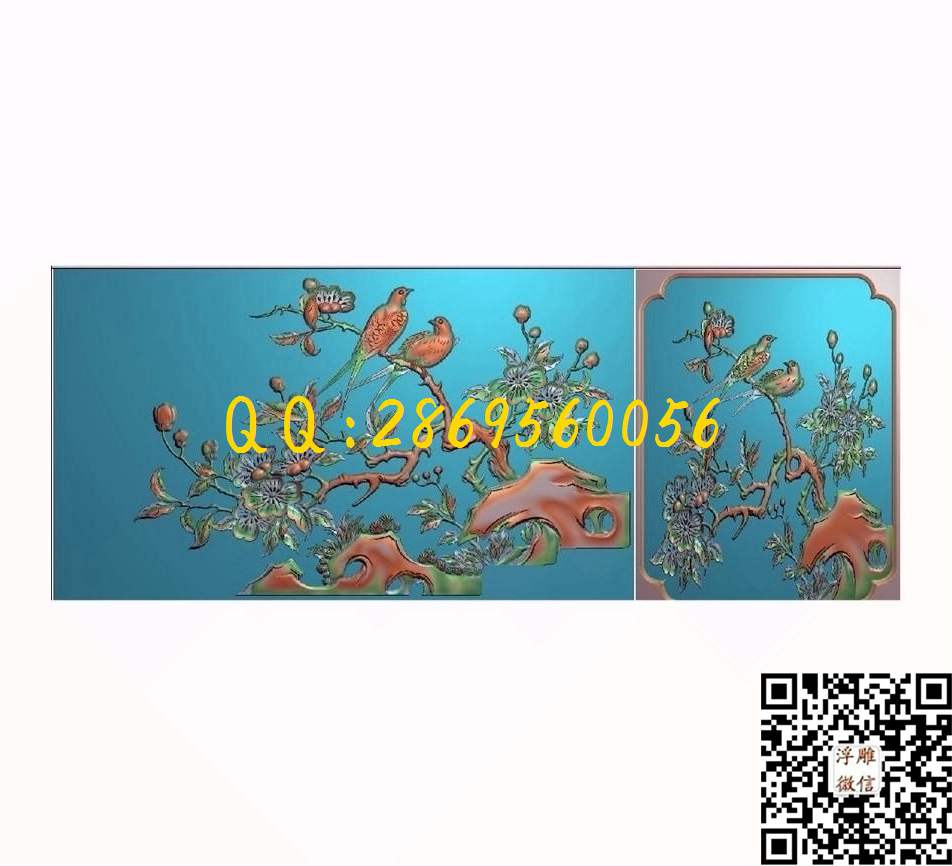 花鸟2_花鸟四季花鸟浮雕图仿古花鸟精雕图浮雕图