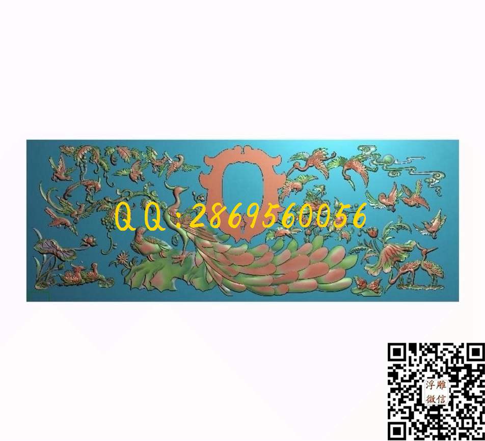 凤凰寿盒218-94_龙凤呈祥仿古龙凤门板背板精雕图浮雕图