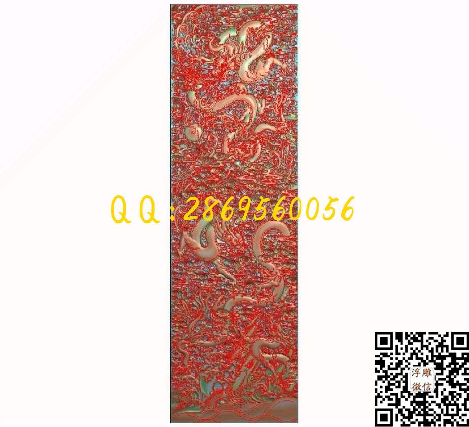 苍龙教子顶箱柜上花板266-877_龙凤呈祥仿古龙凤门板背板精雕图浮雕图