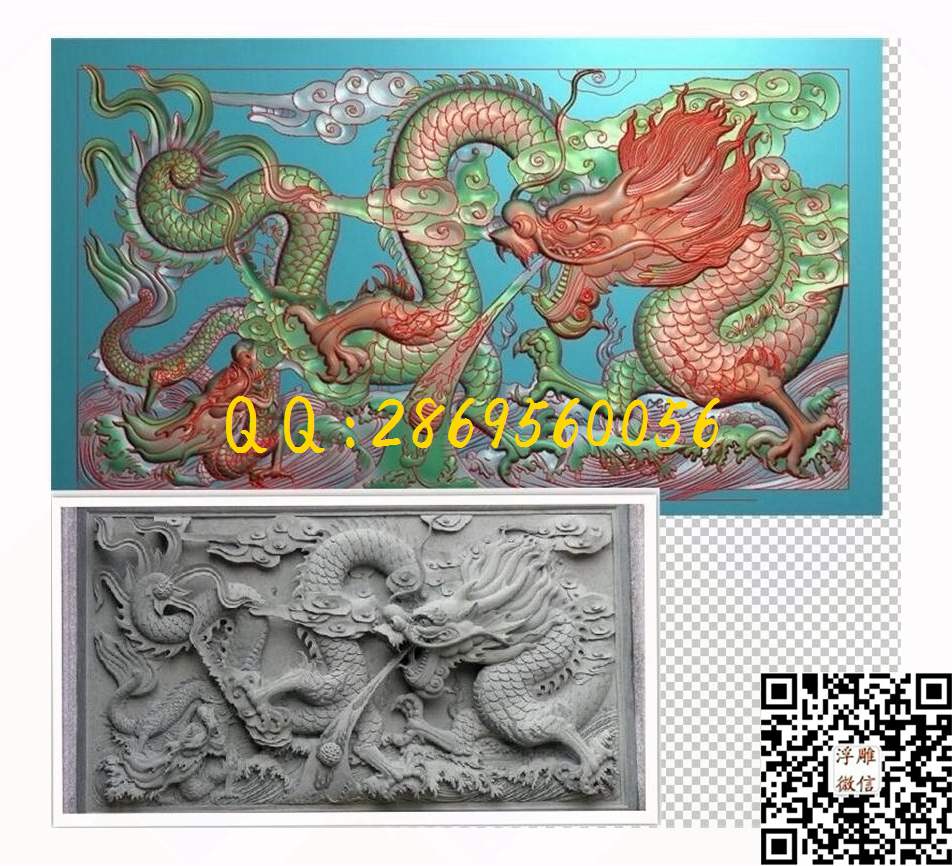 龙7_龙凤呈祥仿古龙凤门板背板精雕图浮雕图